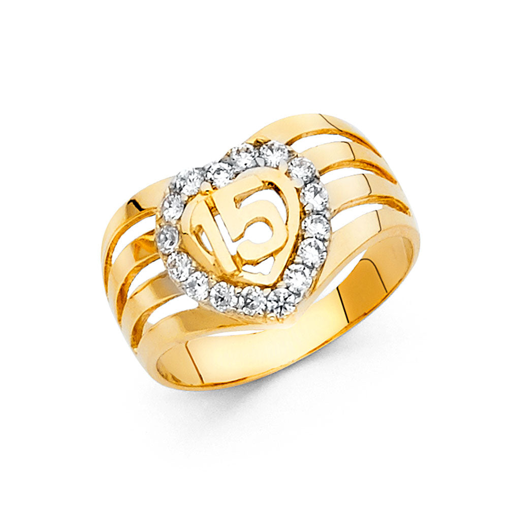 14K 15 YRS CZ RINGS