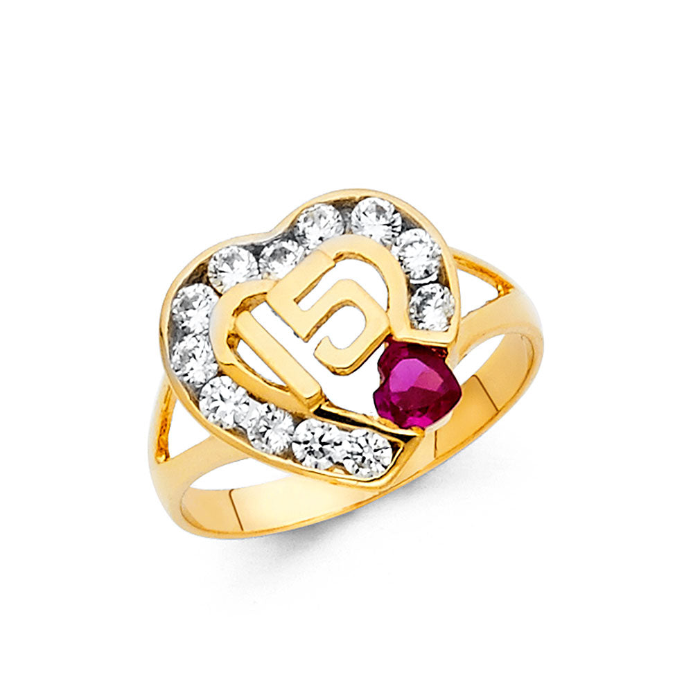 14K 15 YRS CZ RINGS