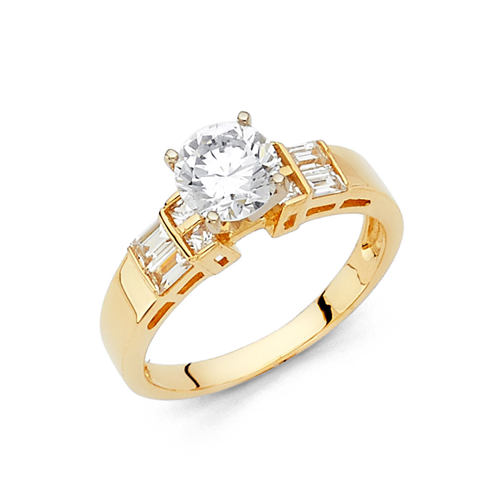 14KY RD CZ ENG RING W/PR BA SIDE