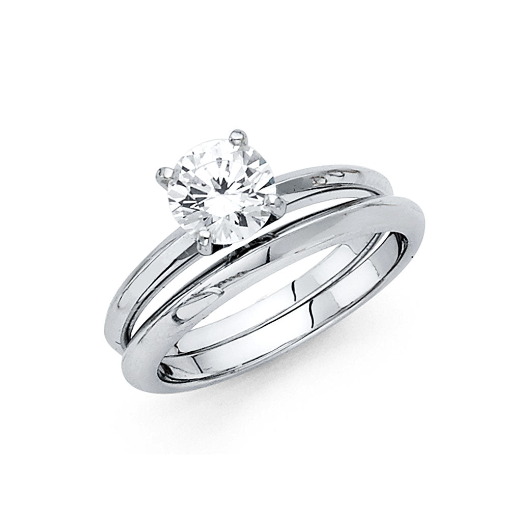 14KW RD CZ SOLITAIRE ENGAGE RING