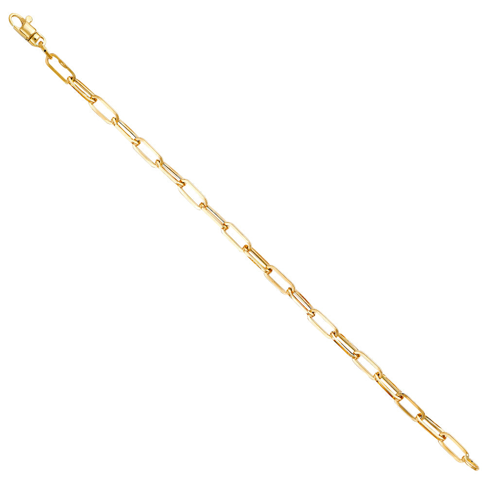 14KY 4.0mm Hollow Paperclip Br 7.25