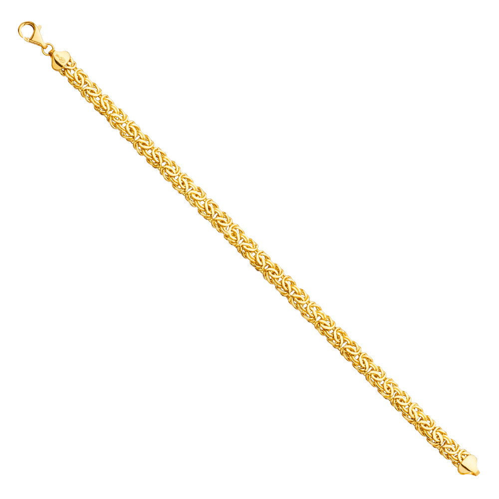 14KY Oval Hollow Byzantine Bracelet