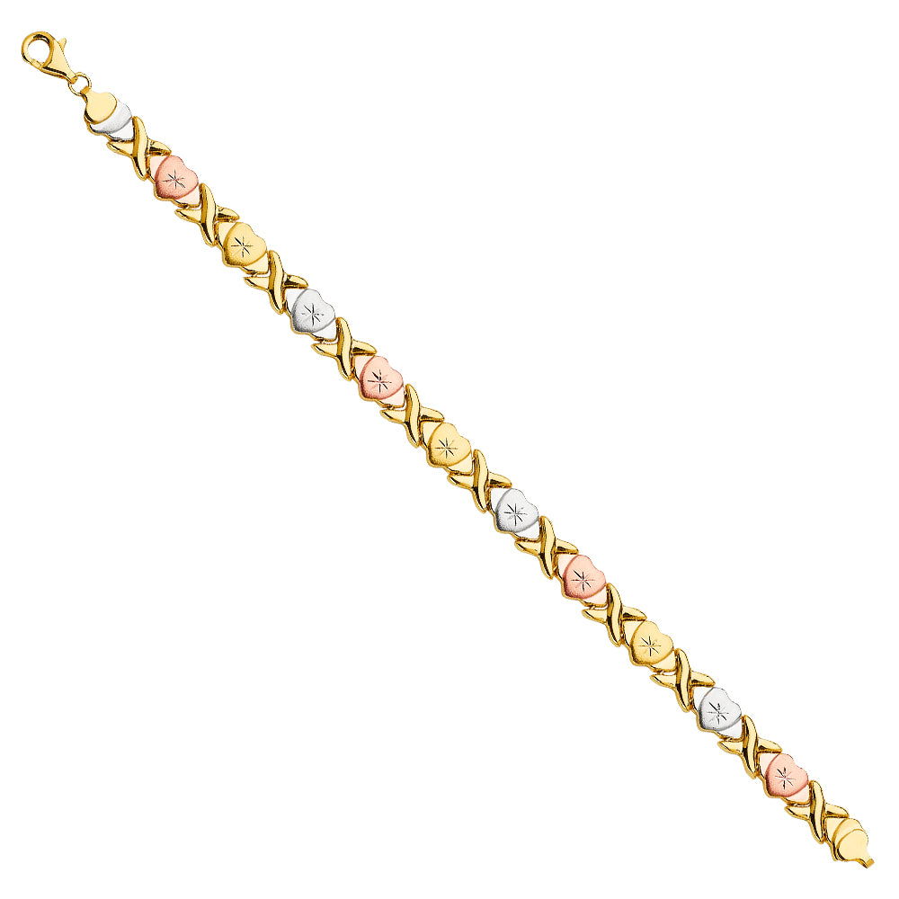 14K 3Color  Stampato Bracelet