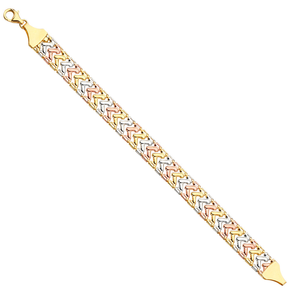 14K 3Color Fancy Bracelet