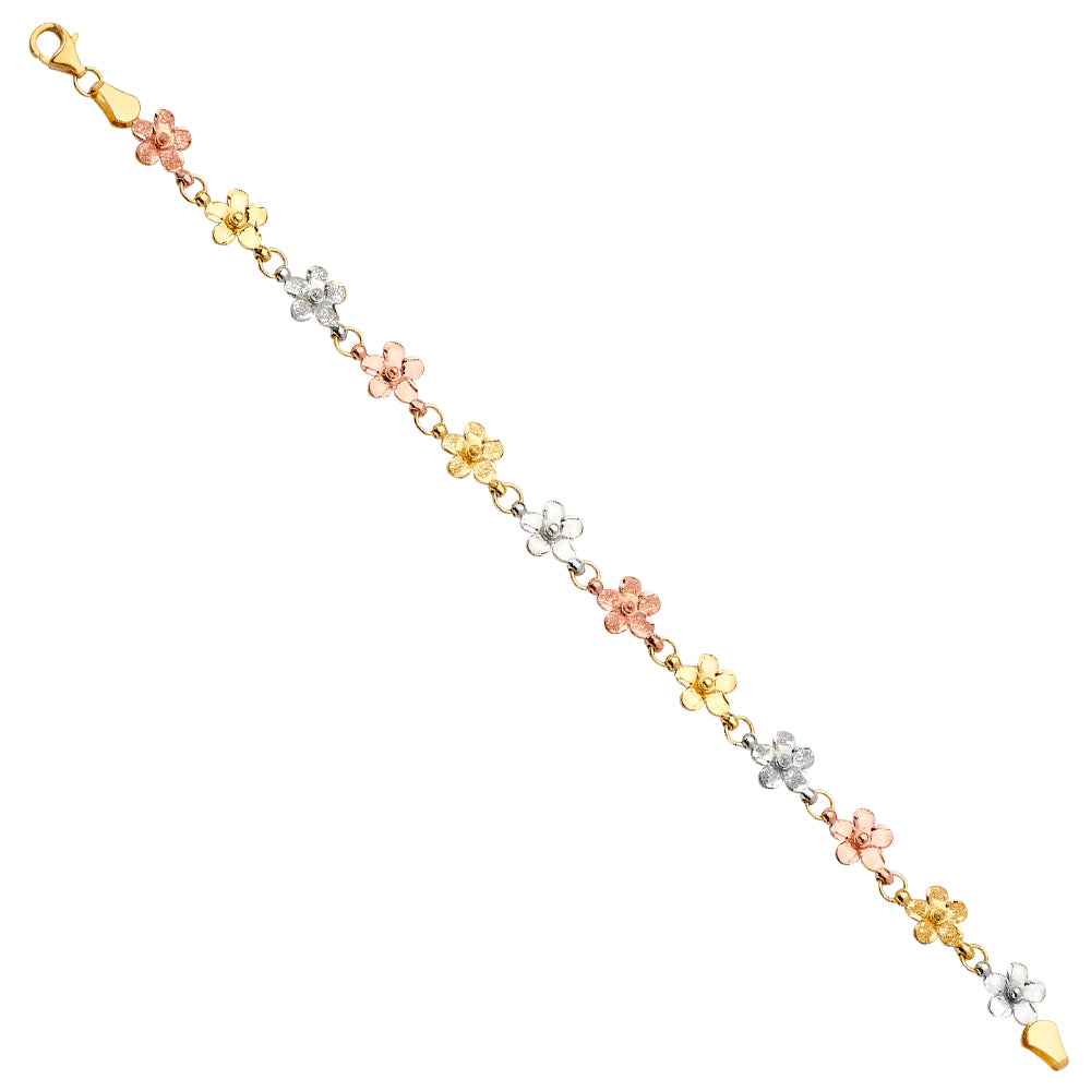 14K 3Color Fancy Bracelet