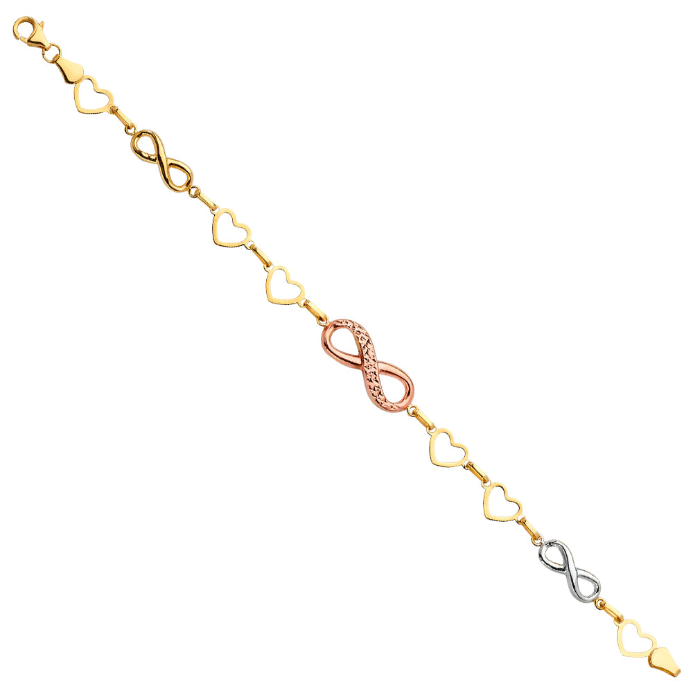 14K 3Color Fancy Bracelet