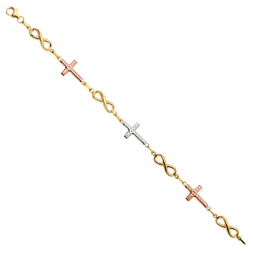 14K 3Color Fancy Bracelet
