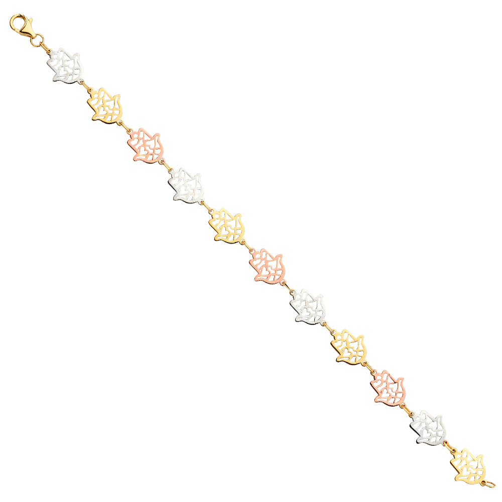 14K 3Color Fancy Bracelet