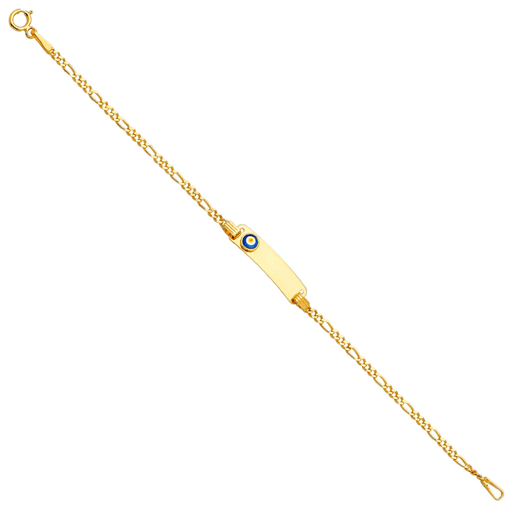 14KY Baby ID Bracelet w/Evil Eye