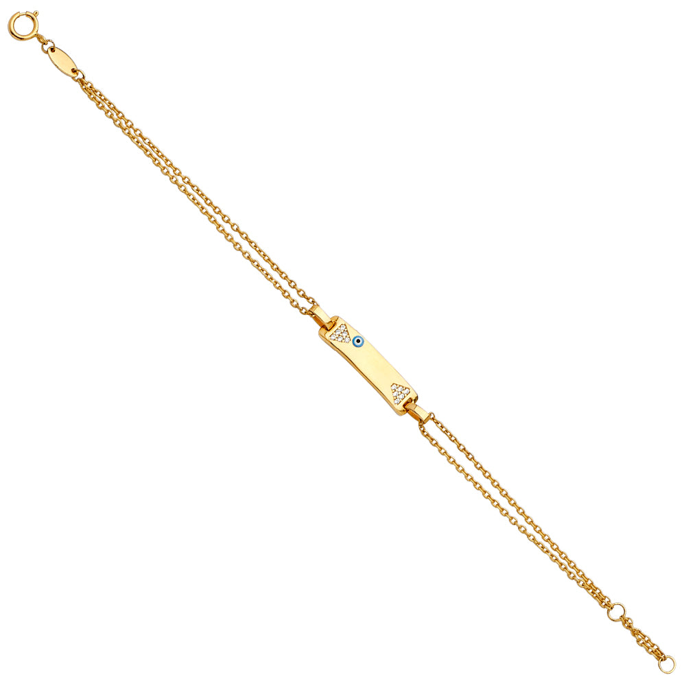14KY Baby ID Bracelet w/Evil Eye