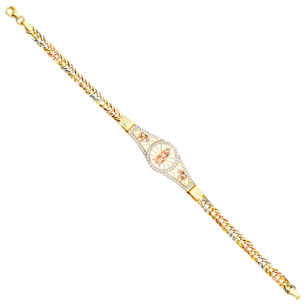 14K 3Color Guadalupe ID Bracelet