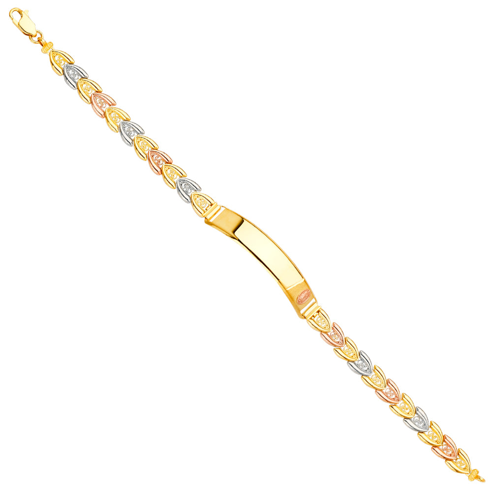 14K 3Color Guadalupe ID Bracelet