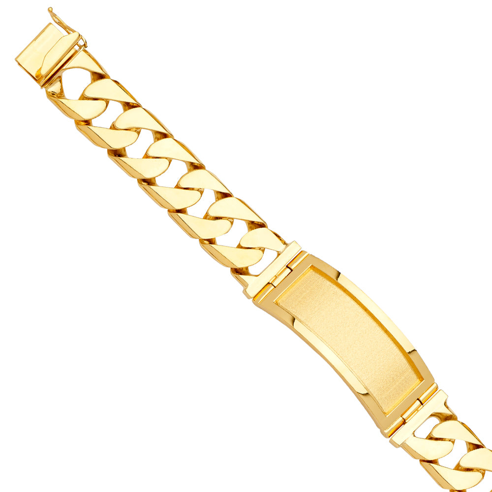 14KY Solid Link ID Bracelet