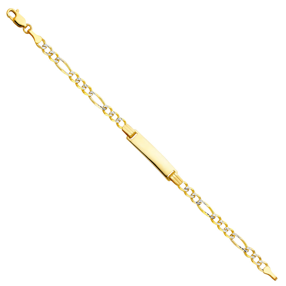 14K FIG 3+1 WP BABY ID BRACELET