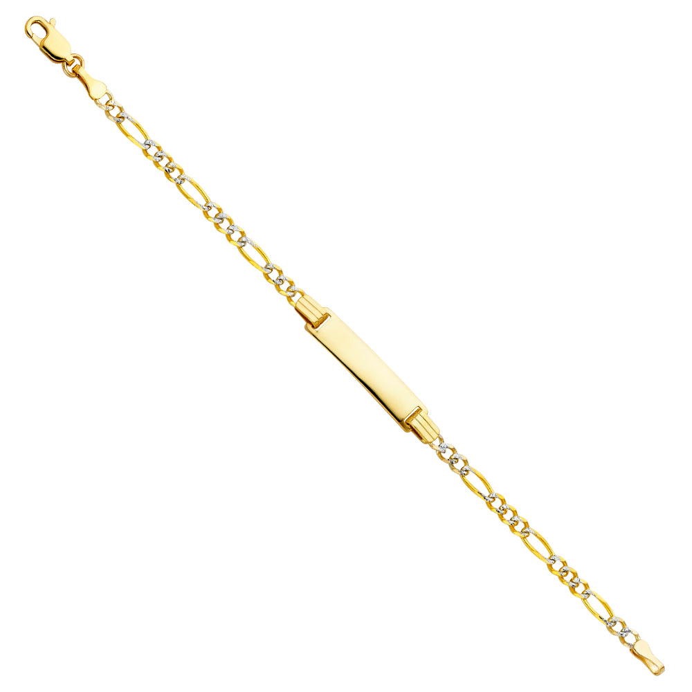 14K FIG 3+1 WP BABY ID BRACELET