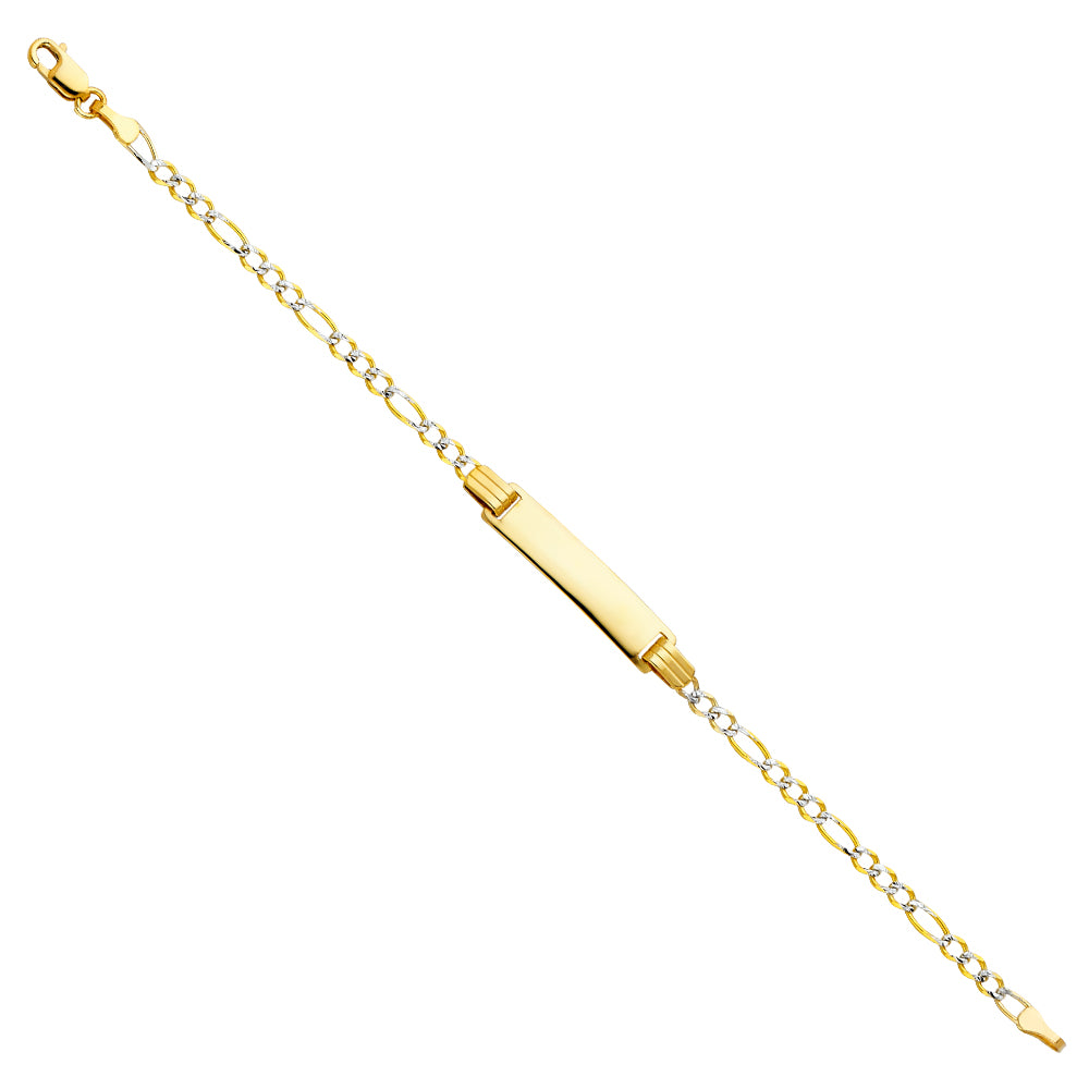 14K FIG 3+1 WP BABY ID BRACELET