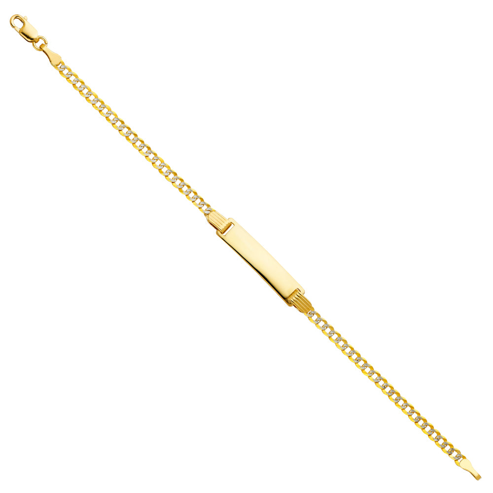 14K CUBAN WP  BABY ID BRACELET