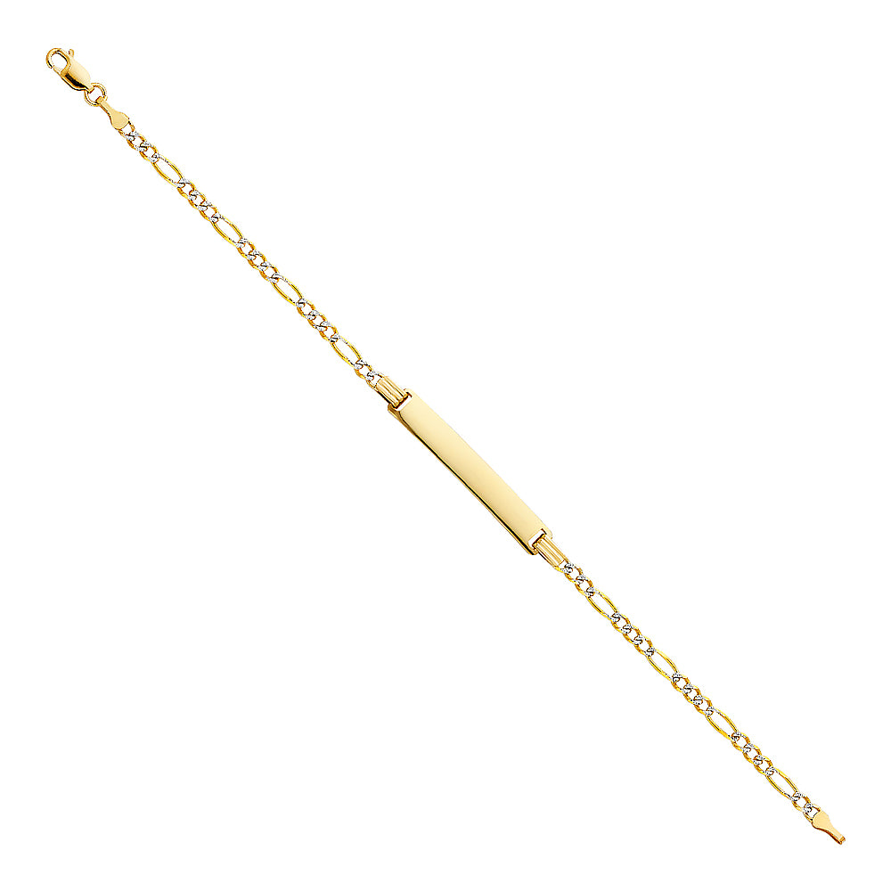 14K 080 FIGARO 3+1 WP ID BRACELET
