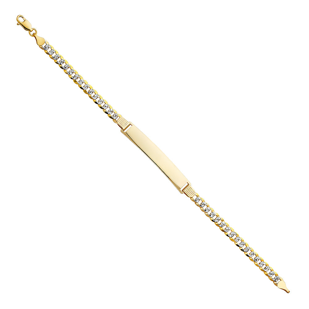 14K 120 CUBAN WP ID BRACELET
