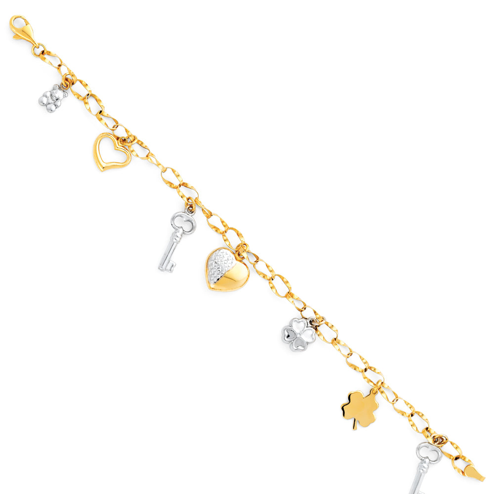14K 2T LIGHT FANCY HOLLOW BRACELET