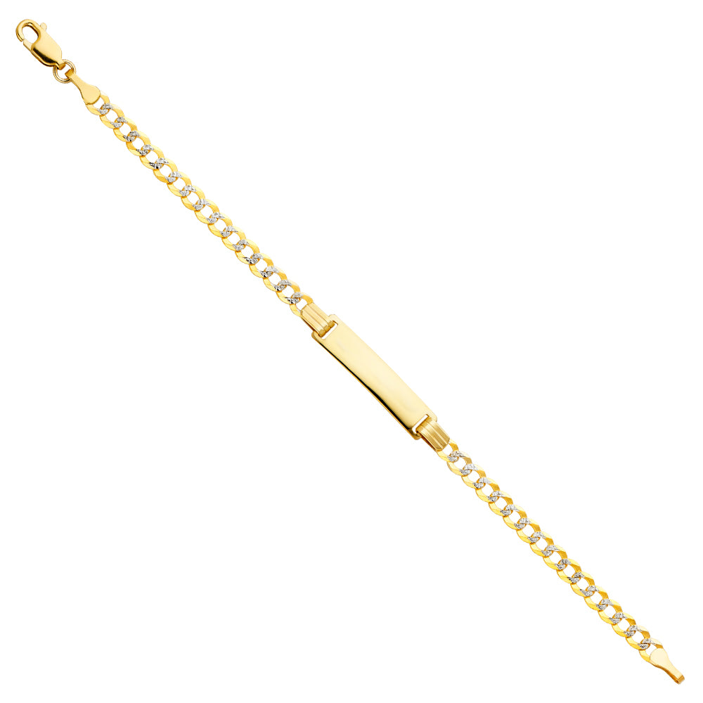 14K CUBAN WP BABY ID BR