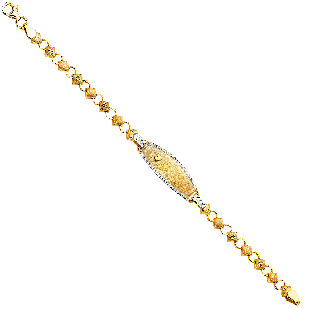 14K 2T STAMPATO OVAL BABY ID BR