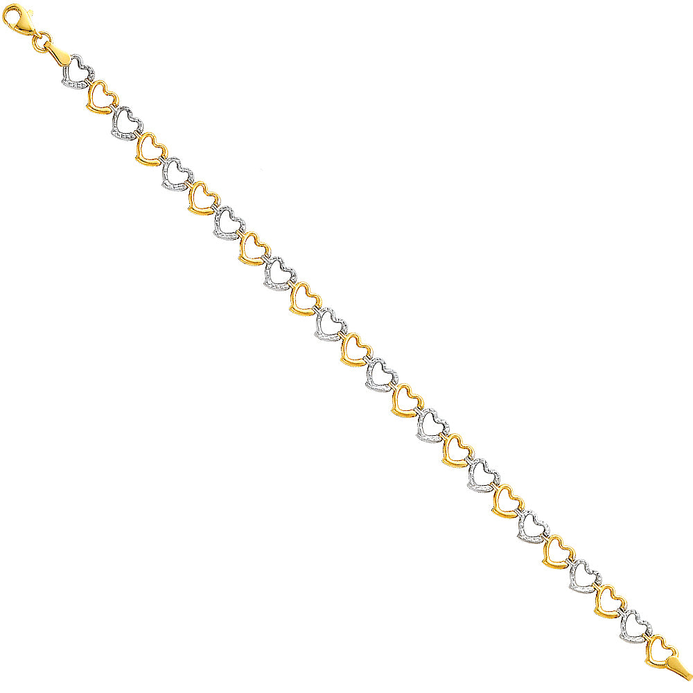 14K 2T LIGHT FANCY HOLLOW BRACELET