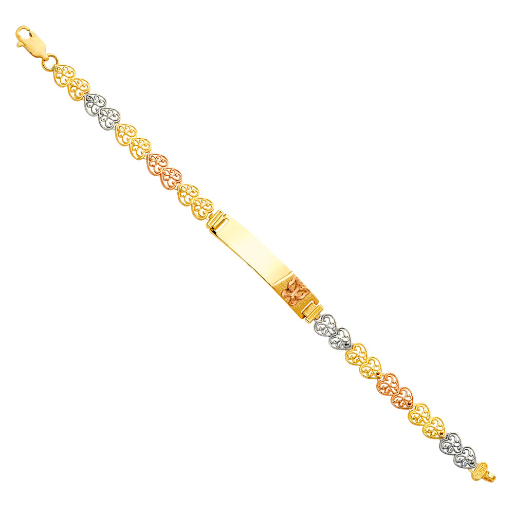 14K 3C HRT LINK BFLY BID BRACELET