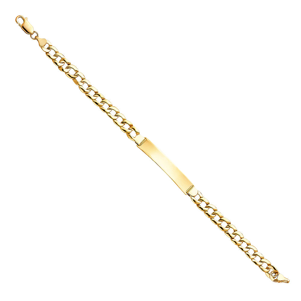 14KY STAMP CUBAN LINK ID BRACE