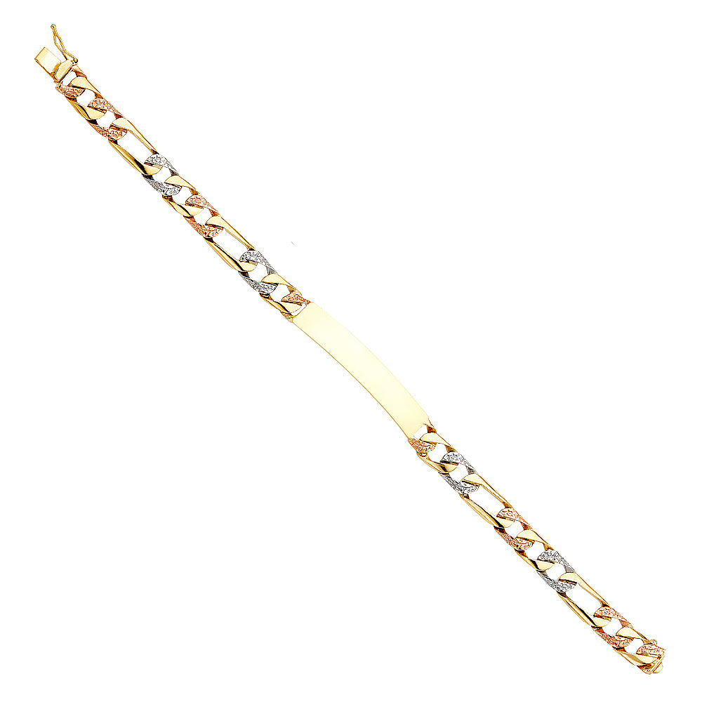 14K 3C NUGGET FIGARO ID BRACE