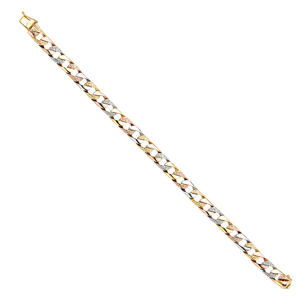 14K 3C NUGGET CUBAN LINK BRACE