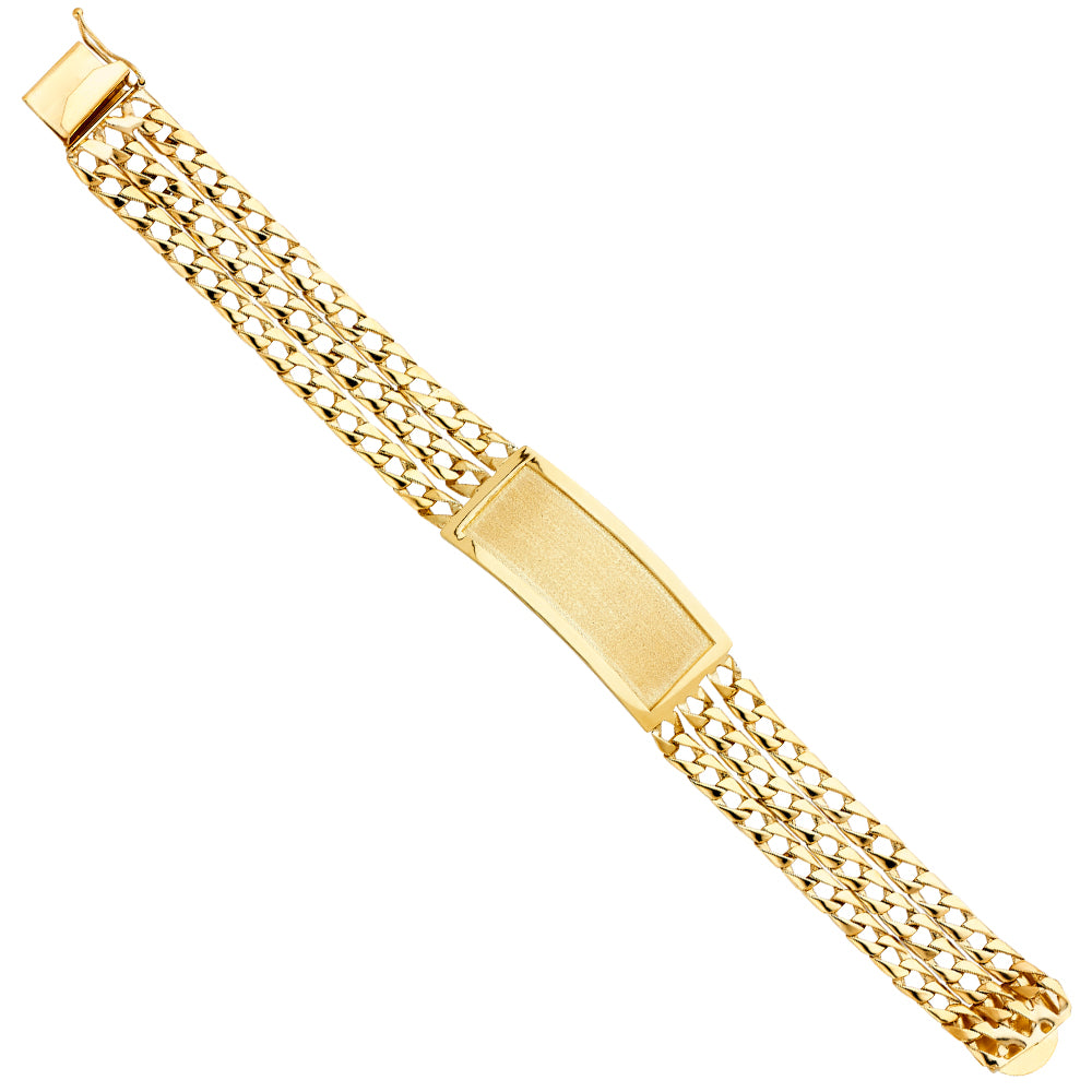 14KY 3L LIT CUBAN LINK FID BRACE