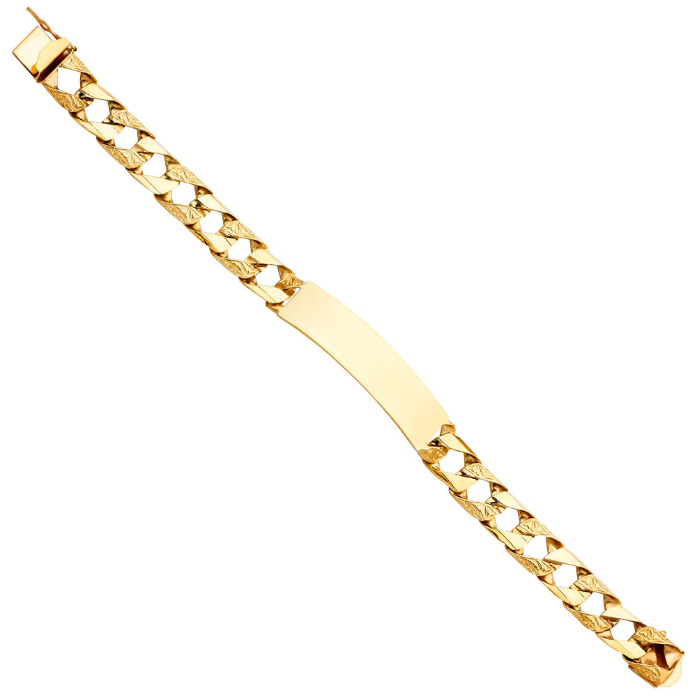 14KY NUG CUBAN LINK ID BRACE