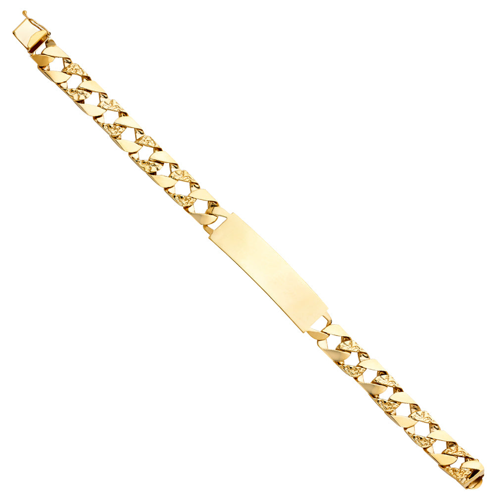 14KY NUG CUBAN LINK ID BRACE