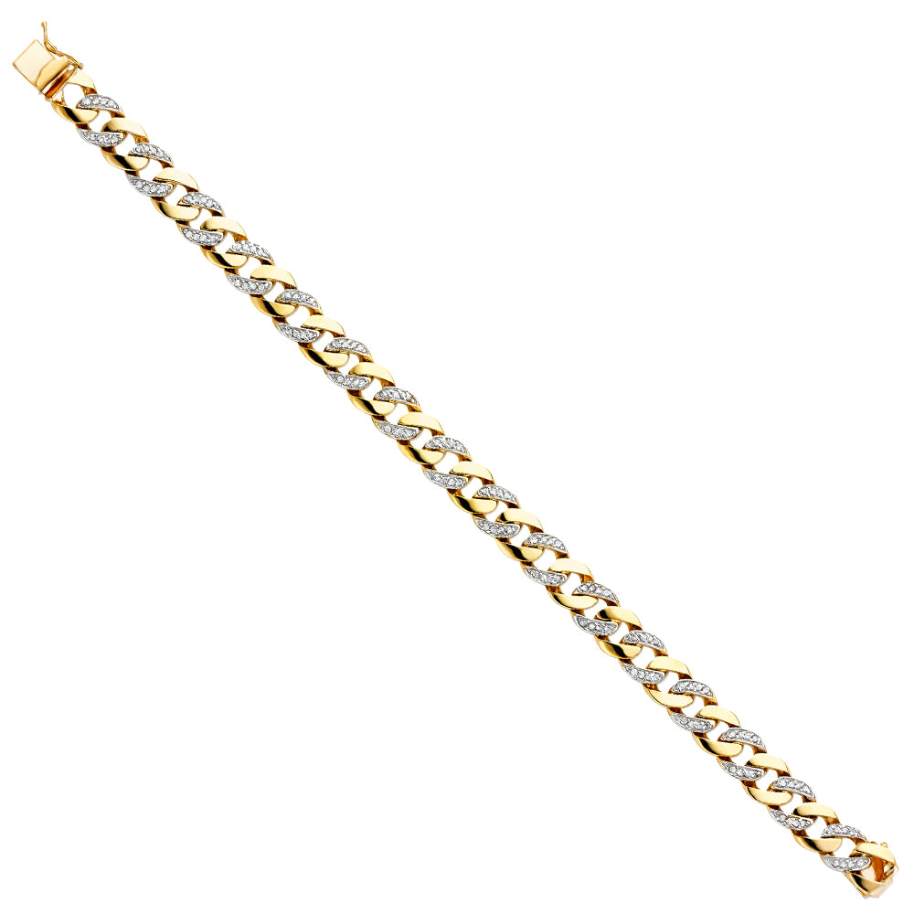 14K RPLATED CZ CUBAN LINK BRACELET