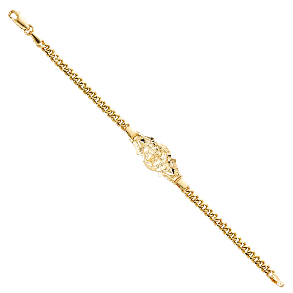 14KY CUBAN LINK GLUPE ID BRACE