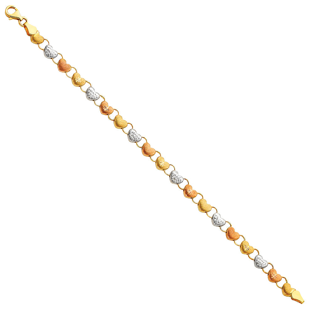 14K 3C LIGHT STAMPATO BRACELET