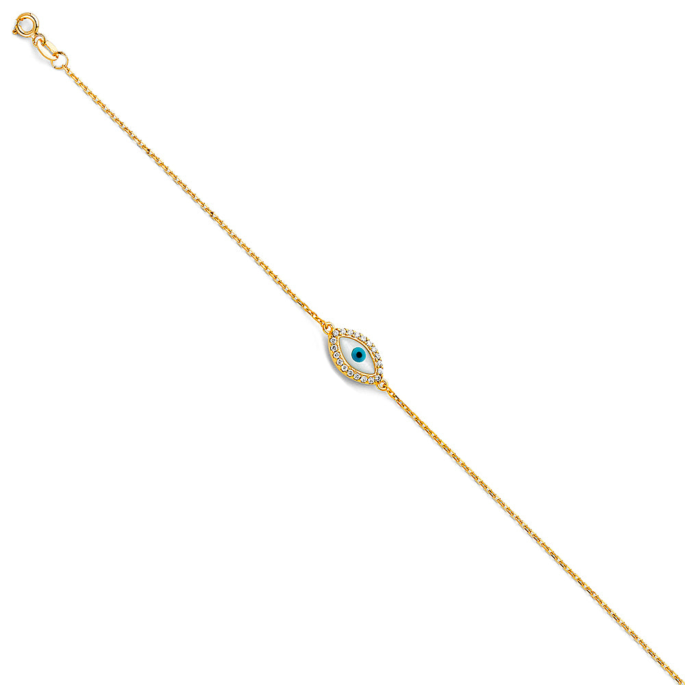 14KY EVIL EYE CHAIN BRACELET
