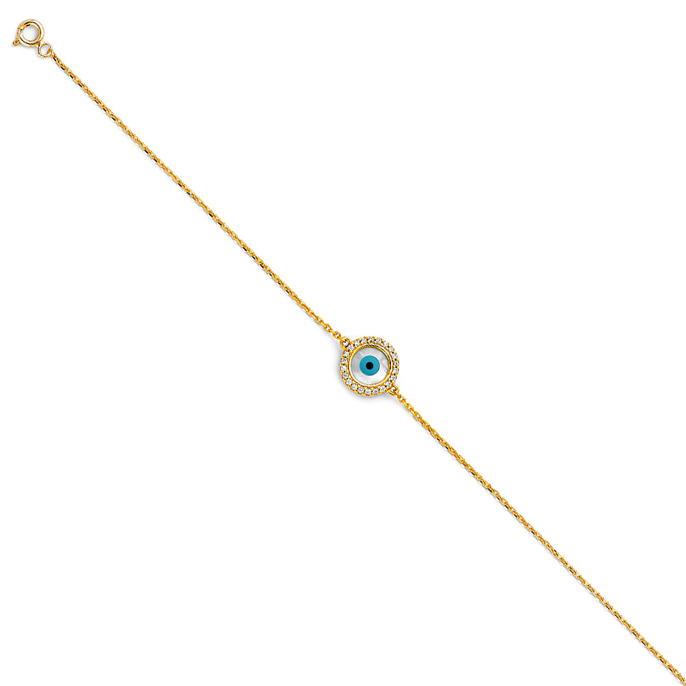 14KY EVIL EYE CHAIN BRACELET