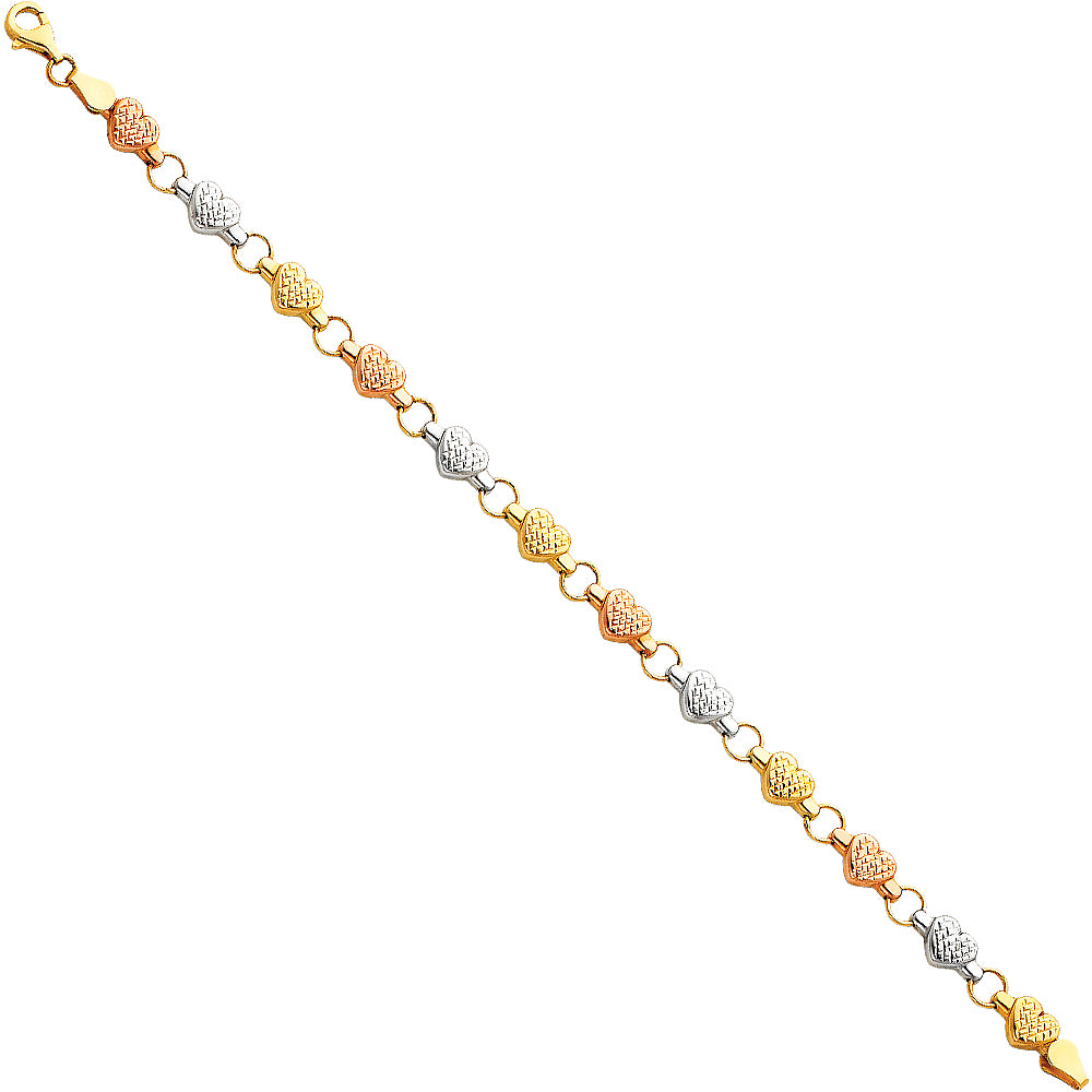 14K 3C LIGHT STAMPATO BRACELET