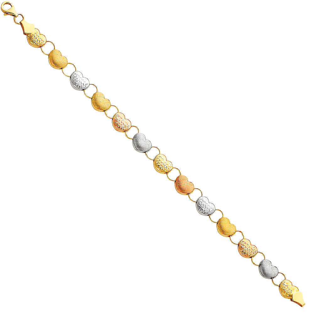 14K 3C LIGHT STAMPATO BRACELET
