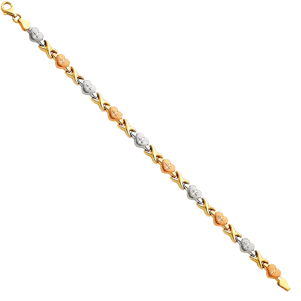 14K 3C LIGHT STAMPATO BRACELET