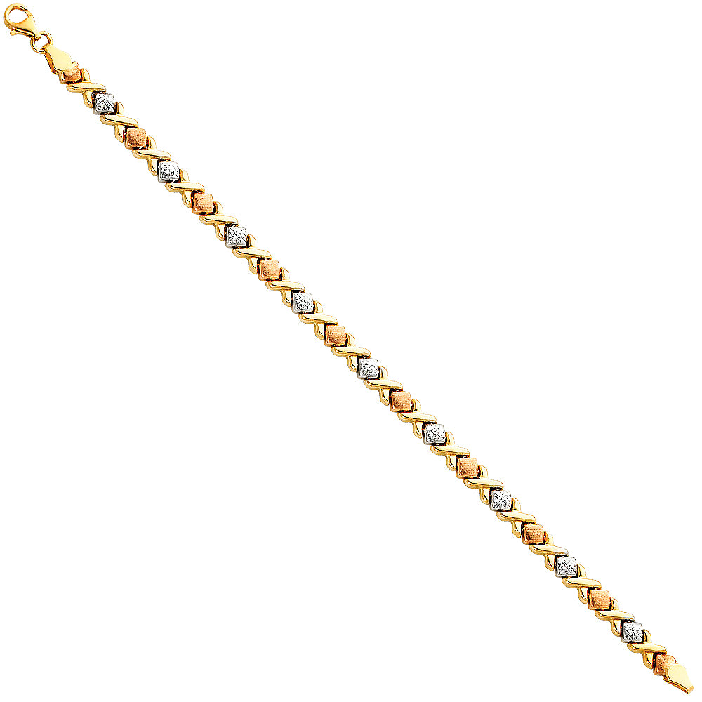 14K 3C LIGHT STAMPATO BRACELET