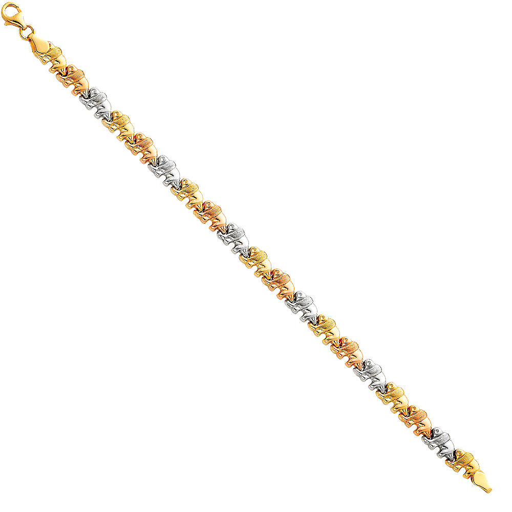 14K 3C LIGHT STAMPATO BRACELET