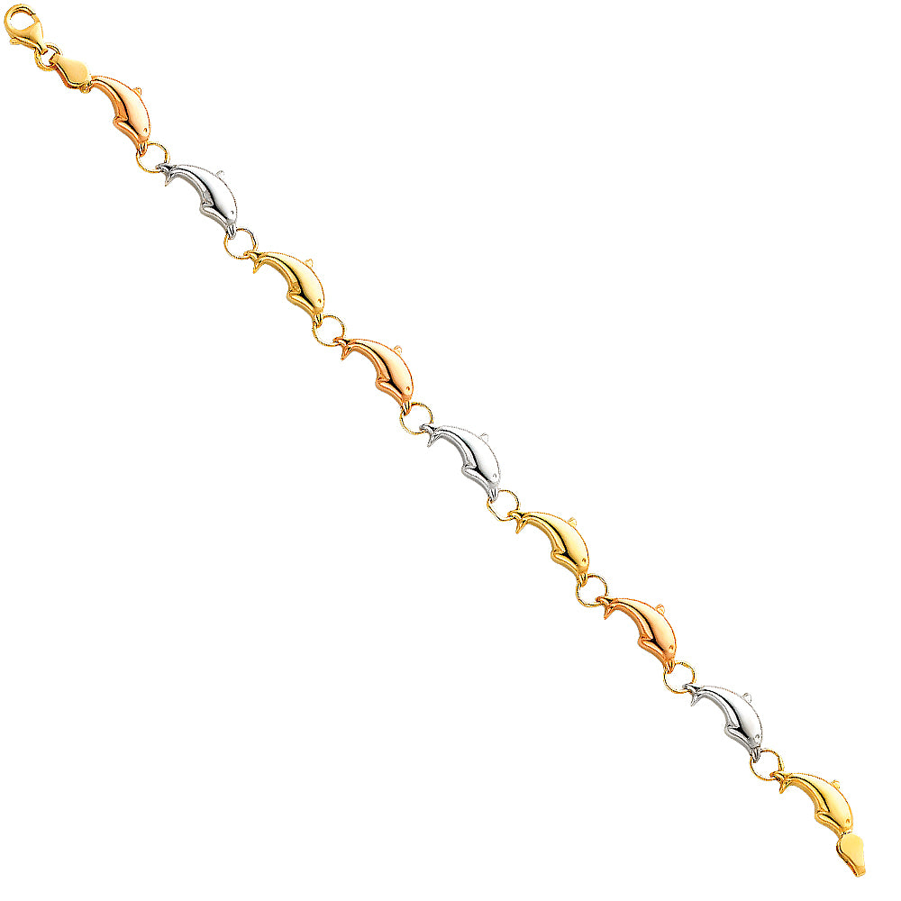 14K 3C LIGHT STAMPATO BRACELET
