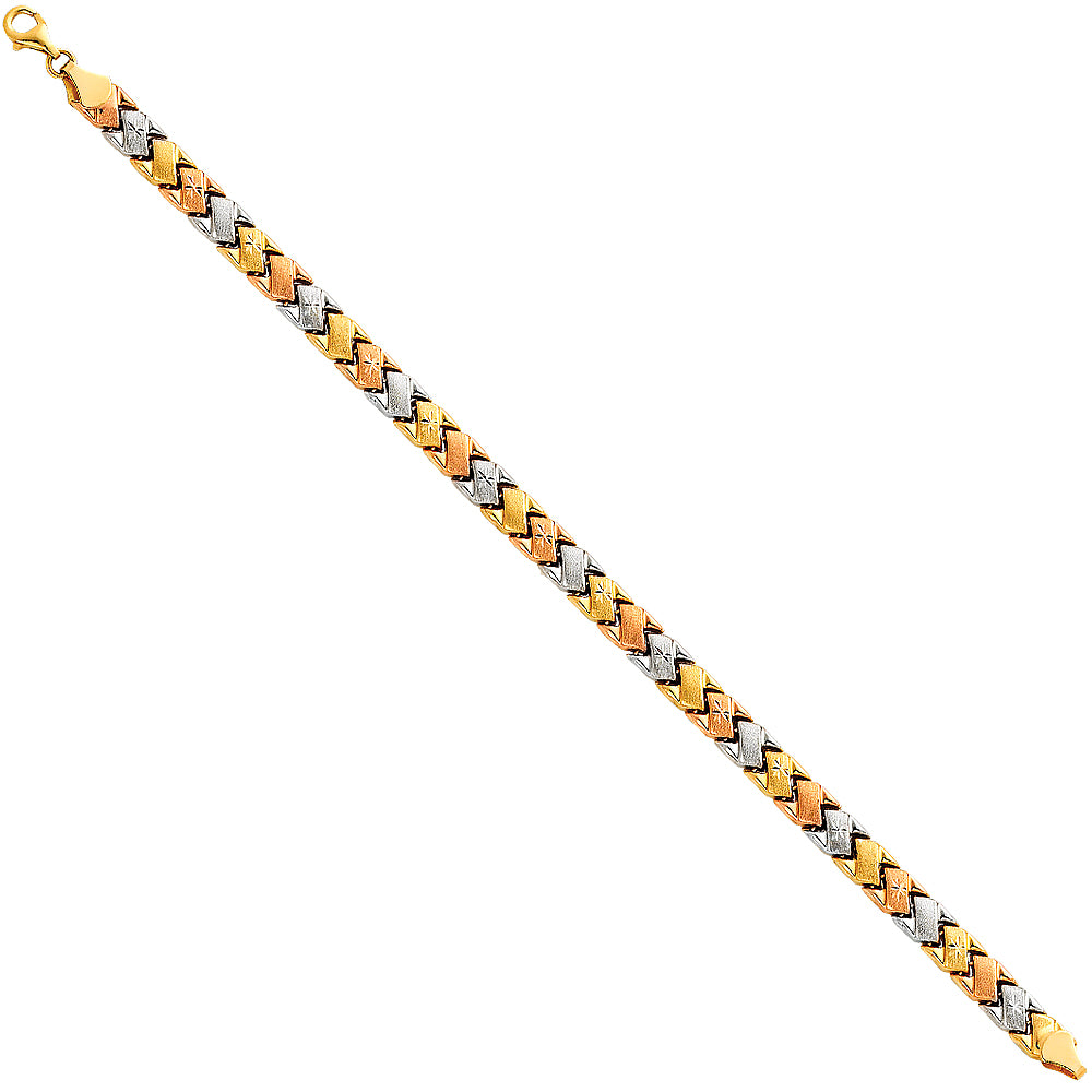 14K 3C LIGHT STAMPATO BRACELET