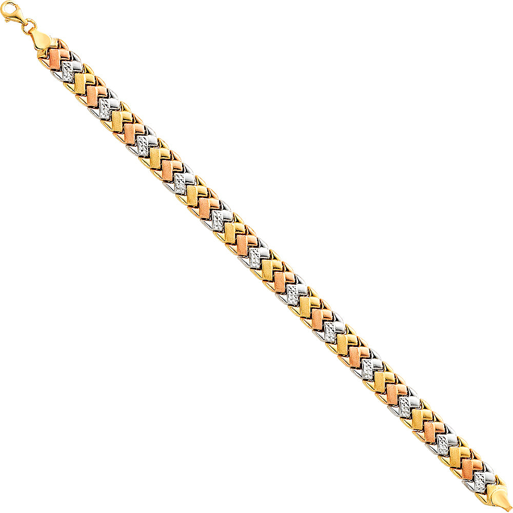 14K 3C LIGHT STAMPATO BRACELET