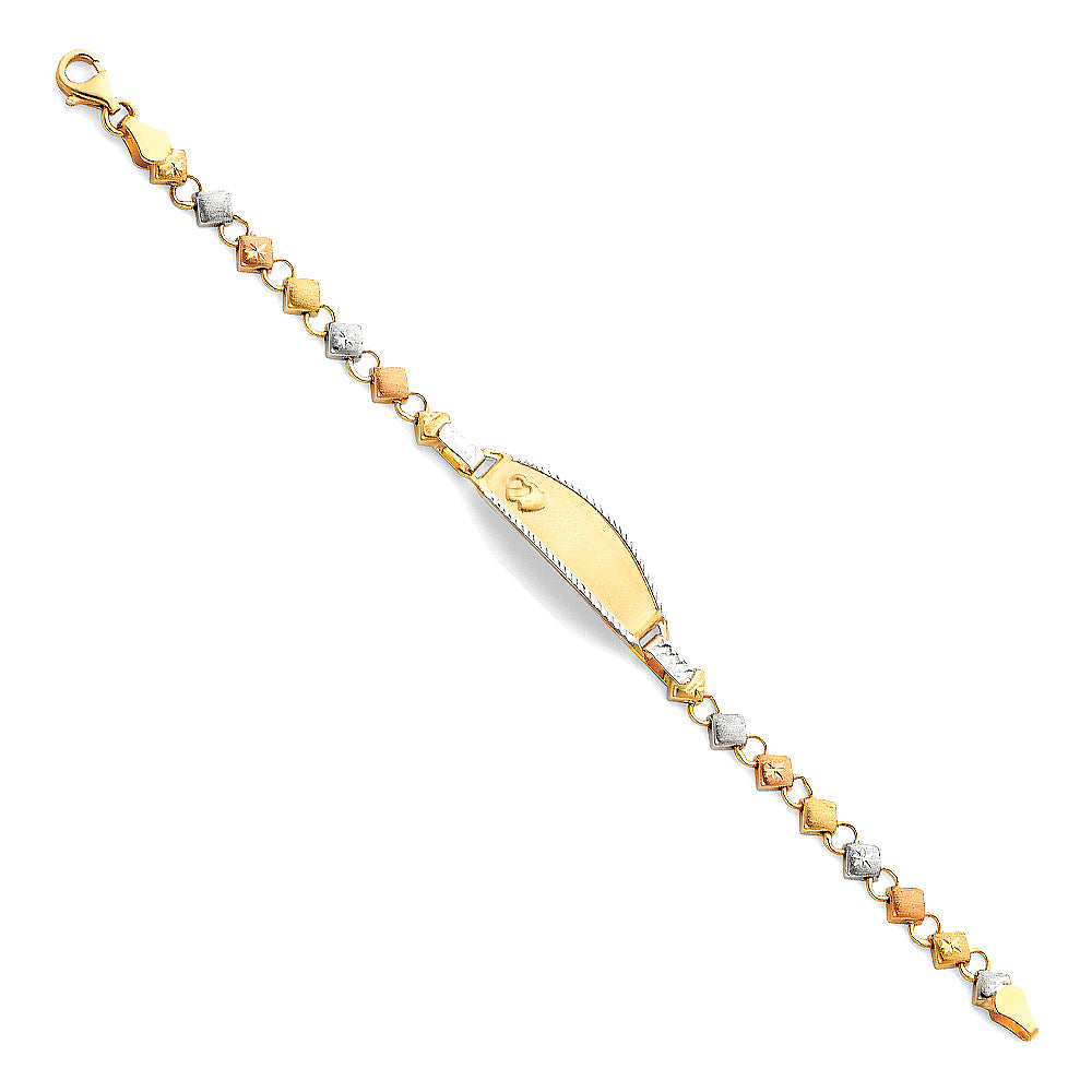 14K 3C LIT STAMPATO ID BRACE FOR JUNIOR