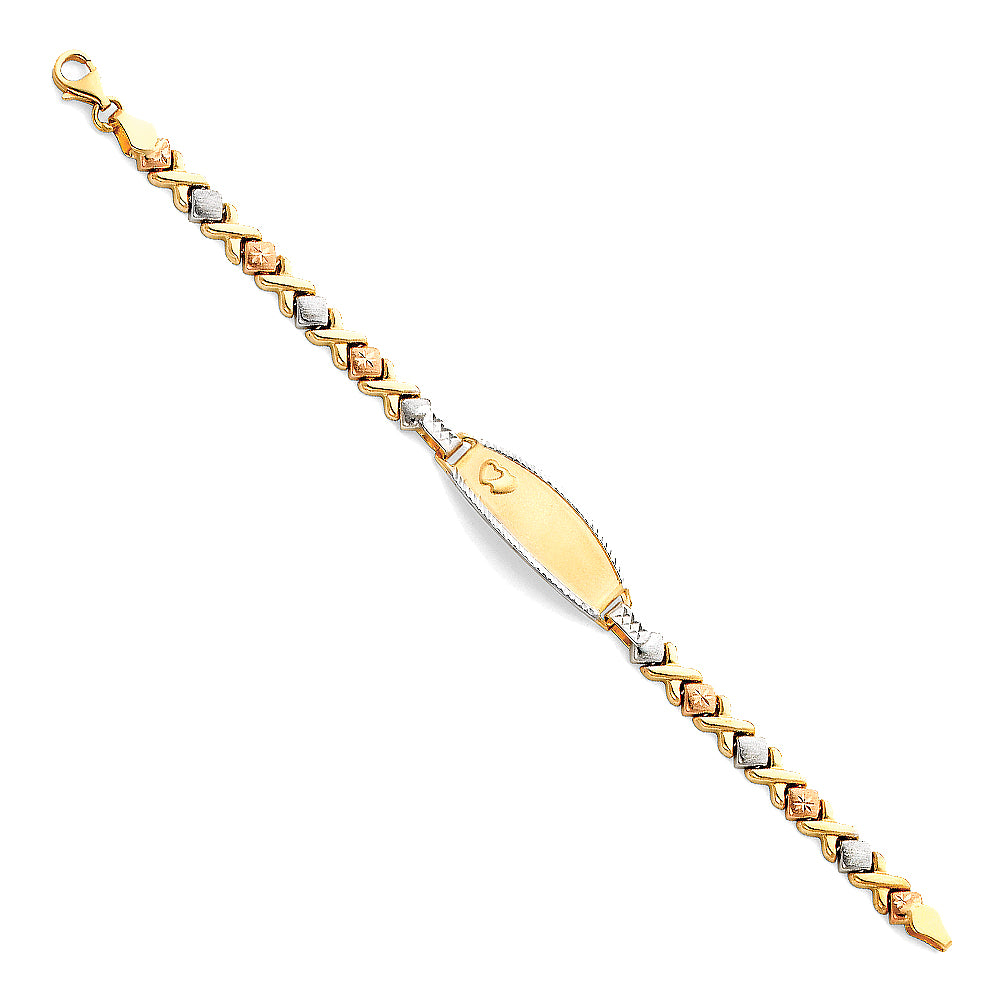 14K 3C LIT STAMPATO ID BRACE FOR JUNIOR