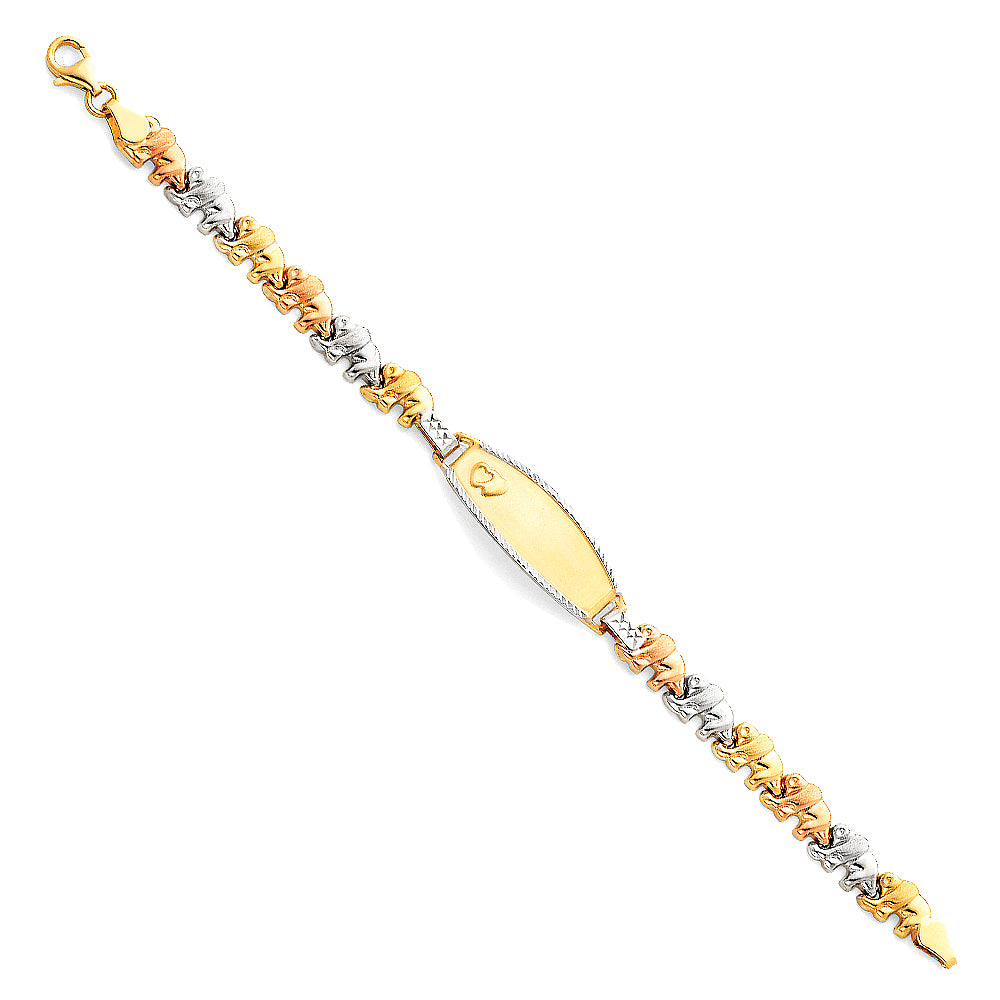 14K 3C LIT STAMPATO ID BRACE FOR JUNIOR